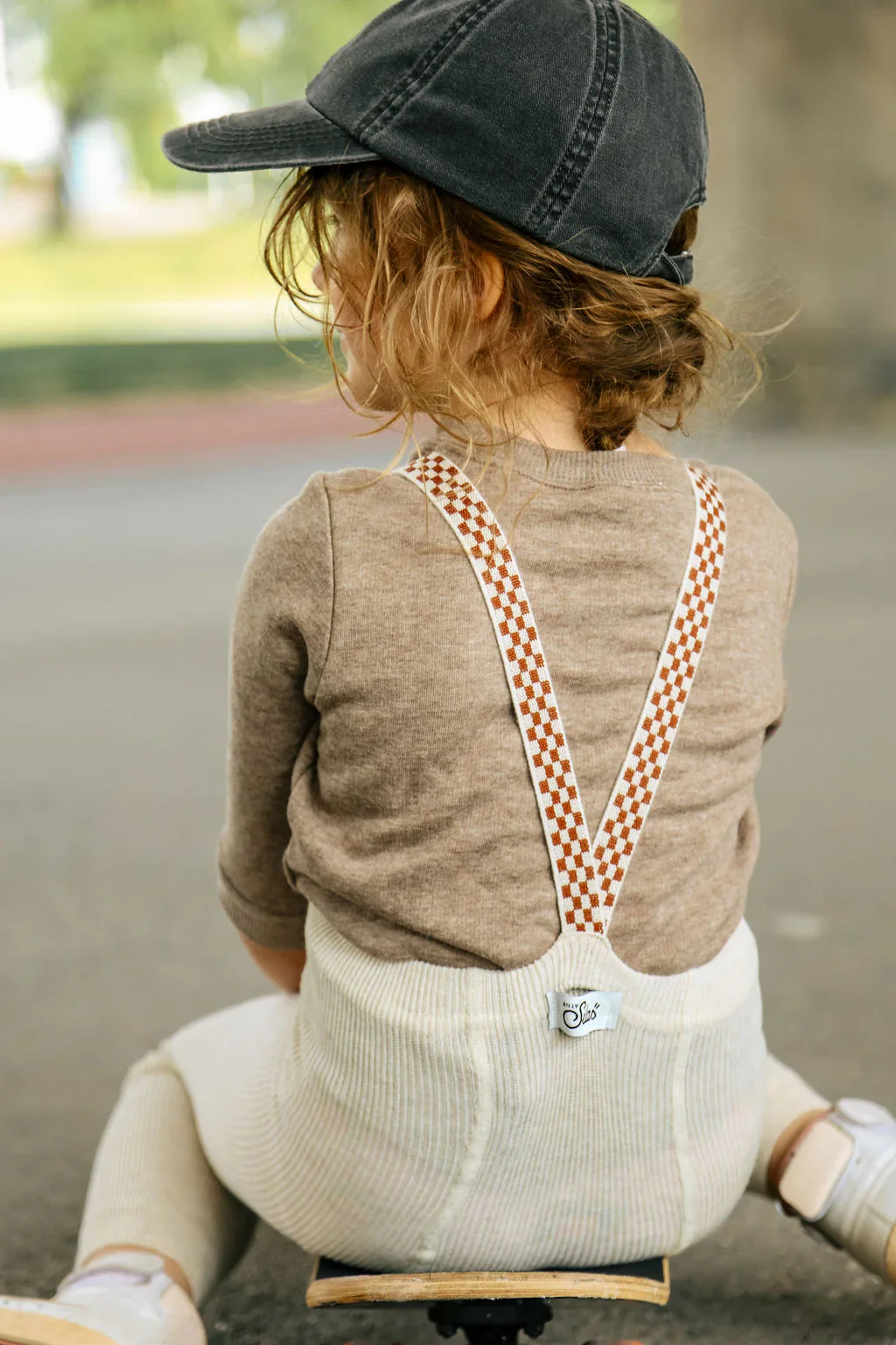 Silly Silas Footless Cotton Tights - Cream Blend Checked Final Sale - Image 3