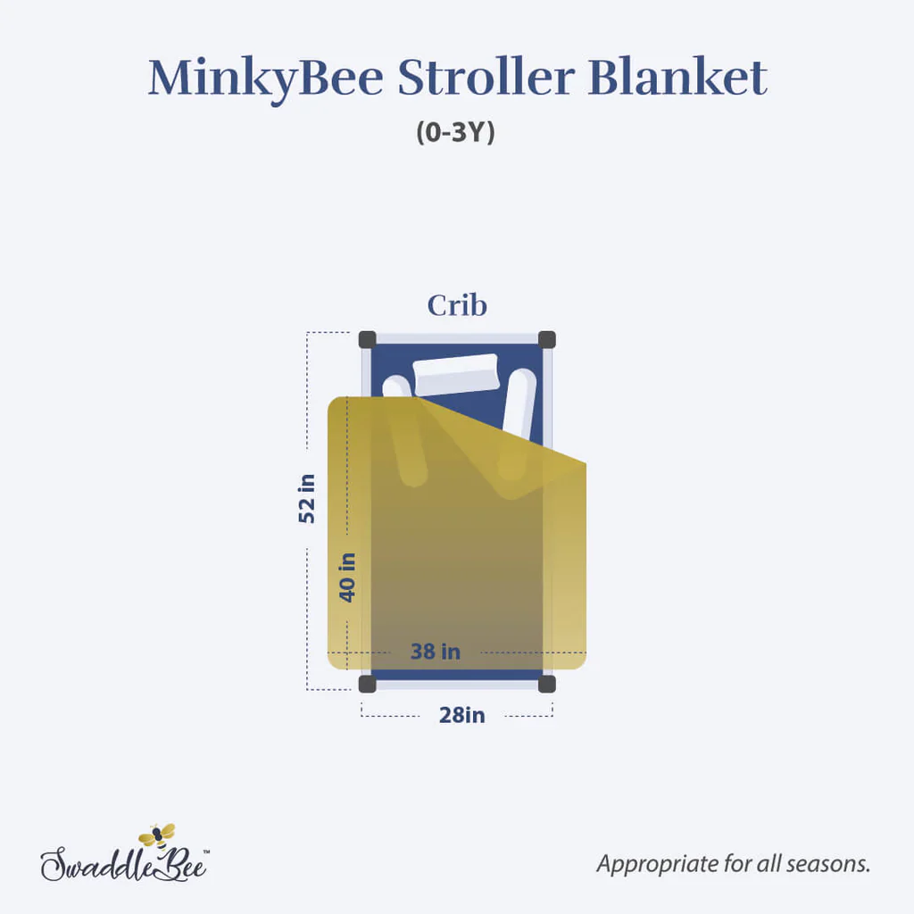Swaddle Bee Minky Bee Stroller Blanket - CHANUKA GIFT SET (FEW COLORS) - Image 3
