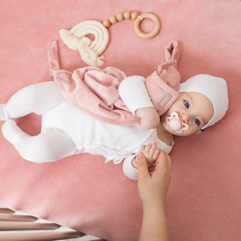 Swaddle Bee Portable Small Crib Sheet - Dusty Pink - Image 2