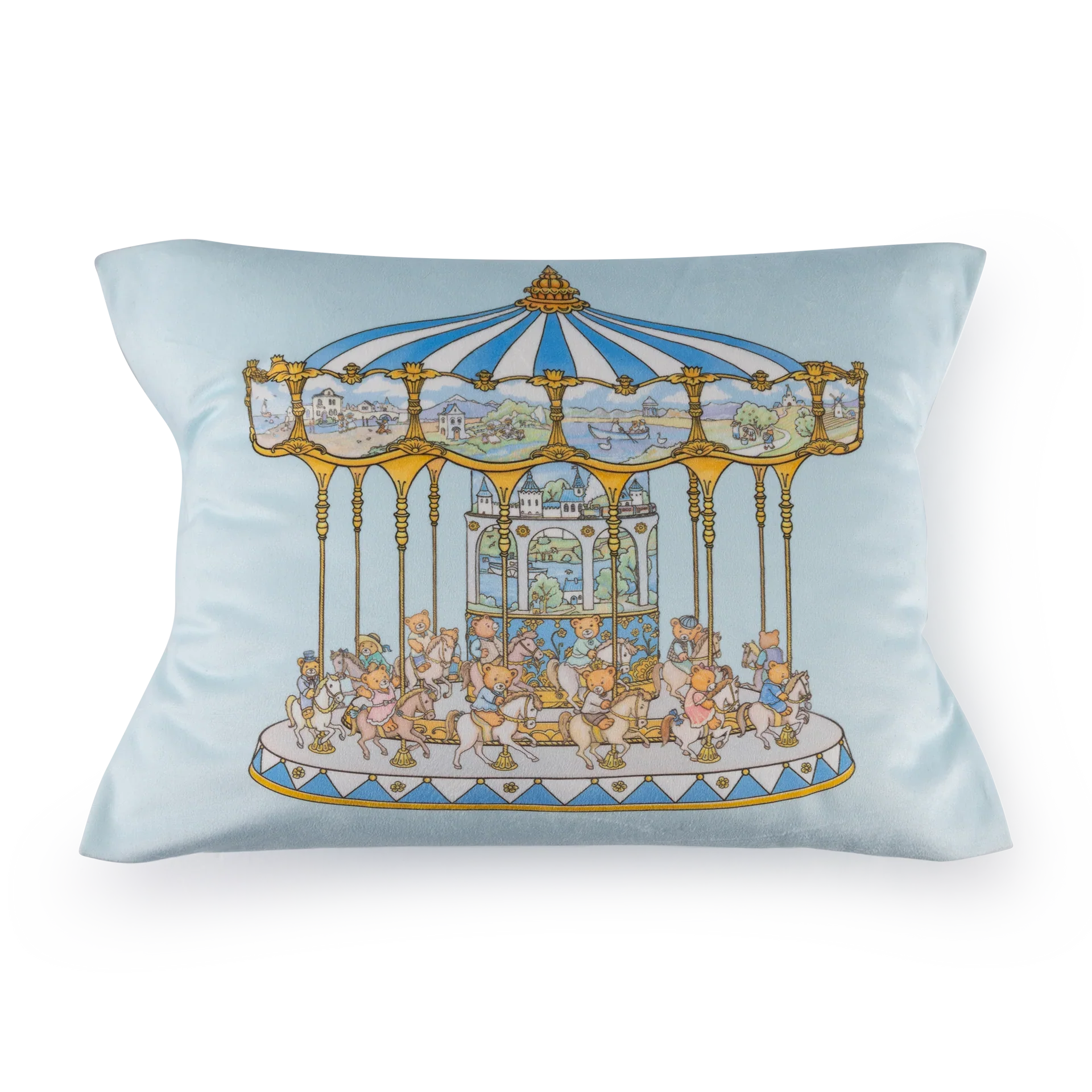 Teddy's Merry Go Cushion Blueberry Biscuit