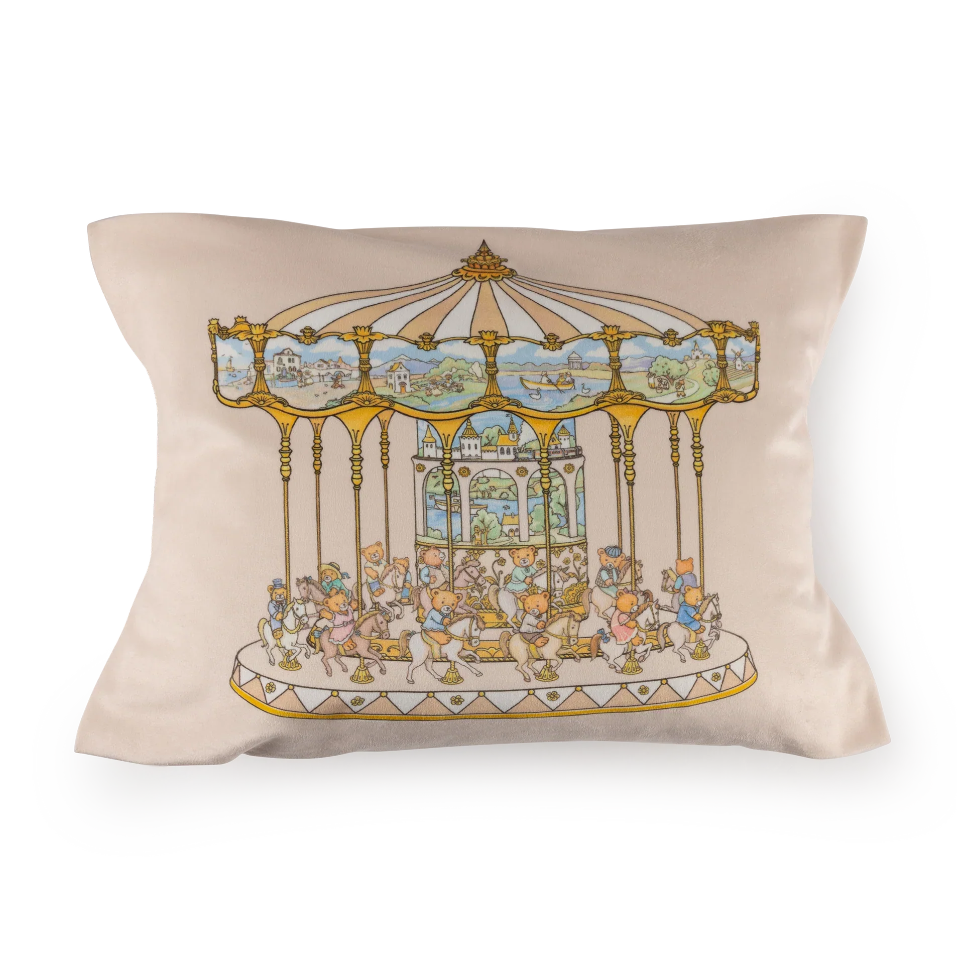 Teddy's Merry Go Cushion Vanilla Bean