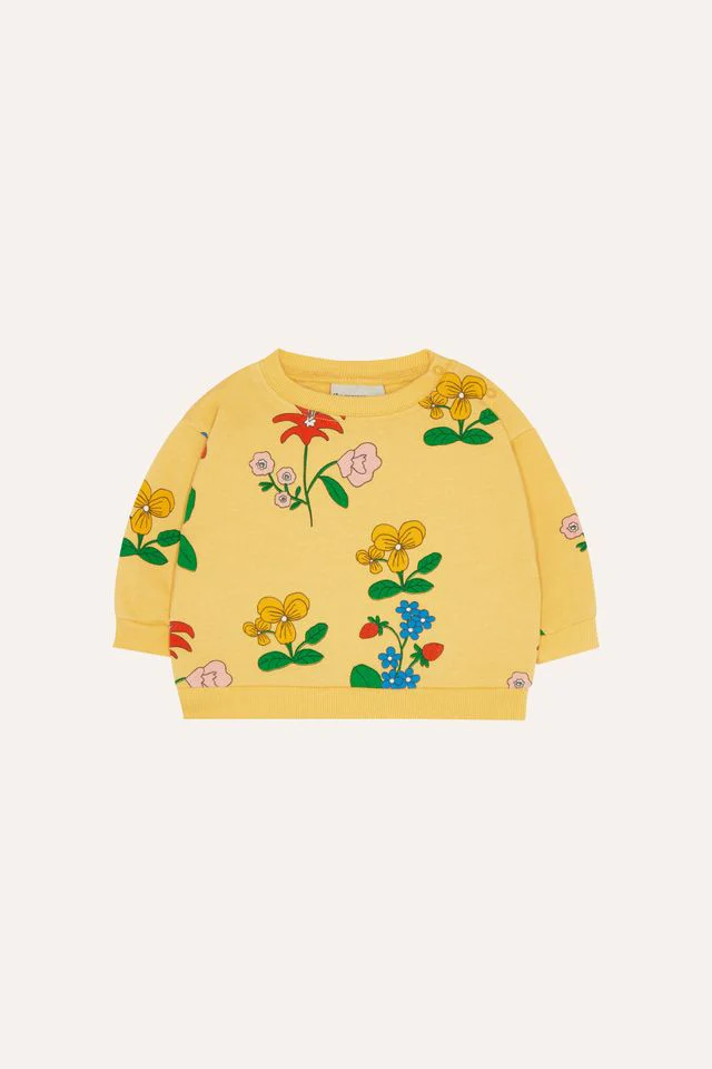 The Campamento Flowers Allover Baby Sweatshirt - Yellow
