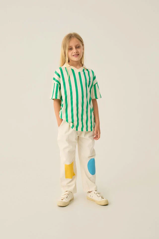 The Campamento Striped Oversized Polo - Green - Image 2