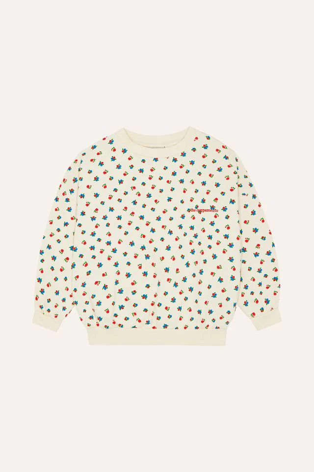The Campamento Small Flowers Allover Sweatshirt - Ecru