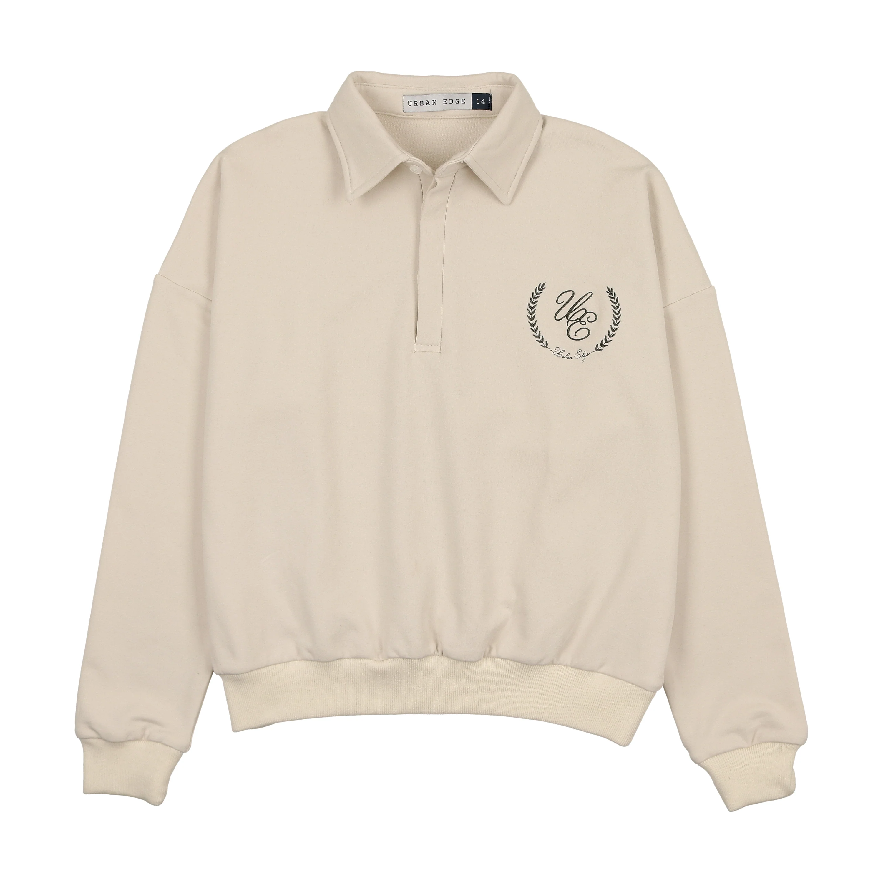Urban Edge Polo Sweatshirt - Ecru