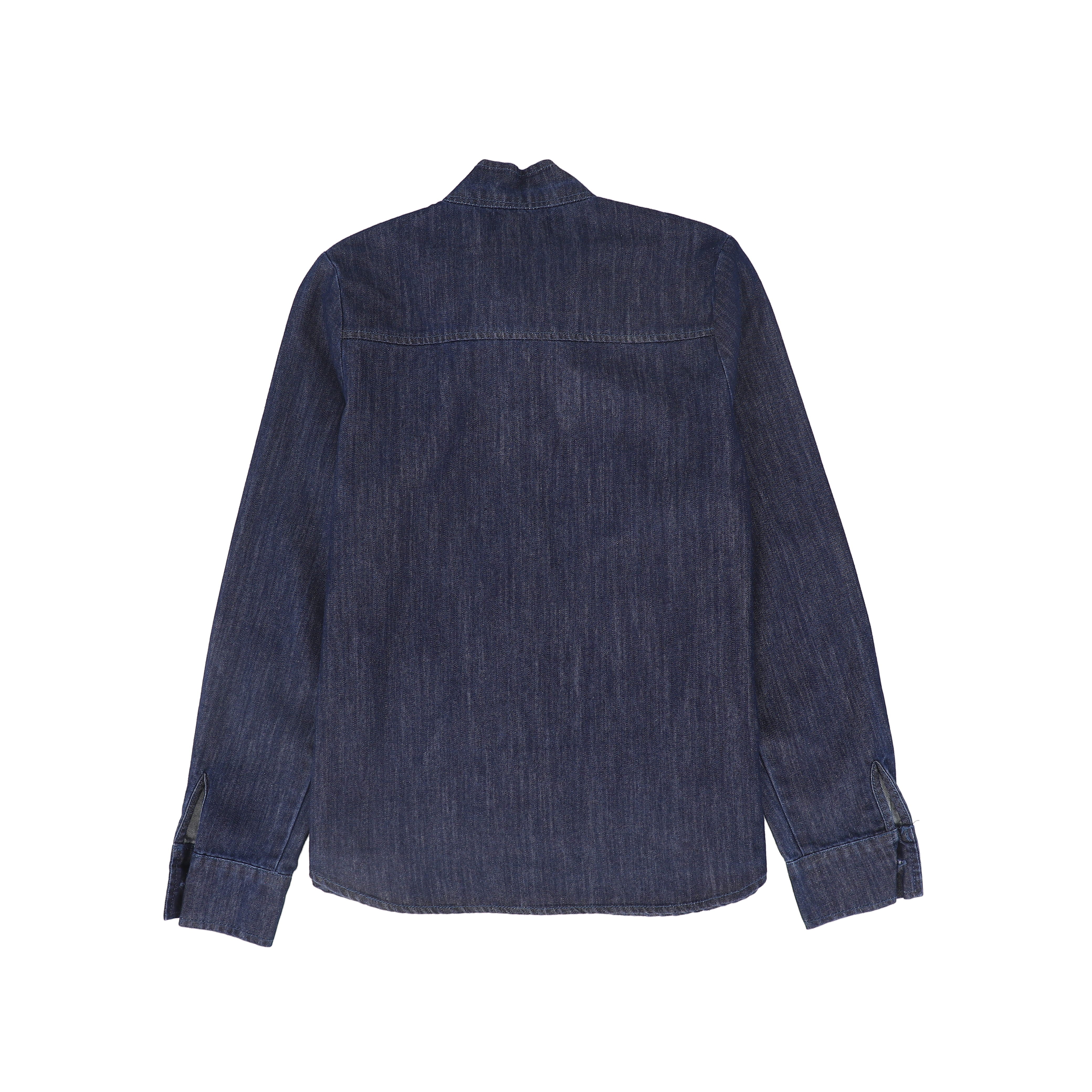 Valentina Chambray Tie Neck Blouse - Denim - Image 3