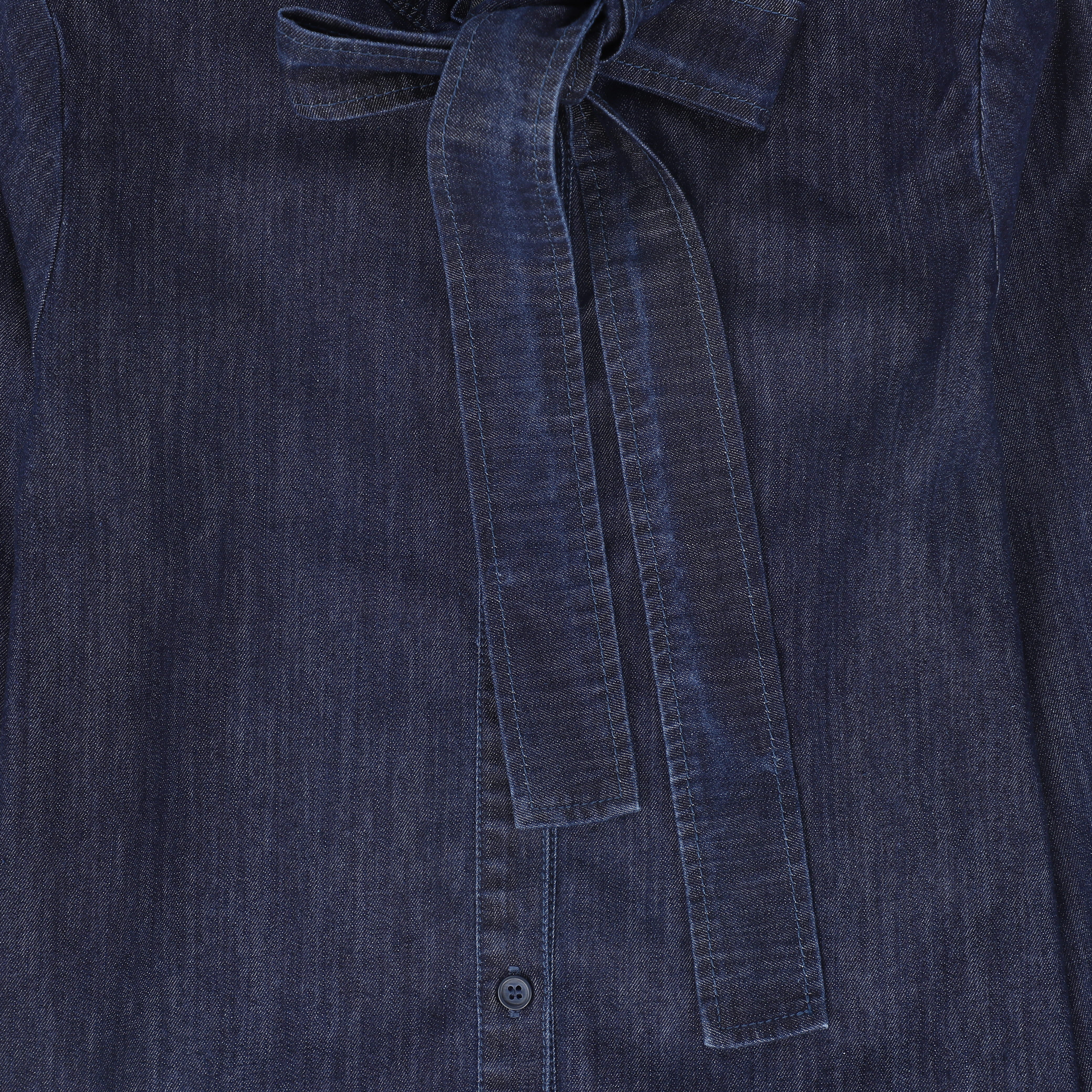 Valentina Chambray Tie Neck Blouse - Denim - Image 4