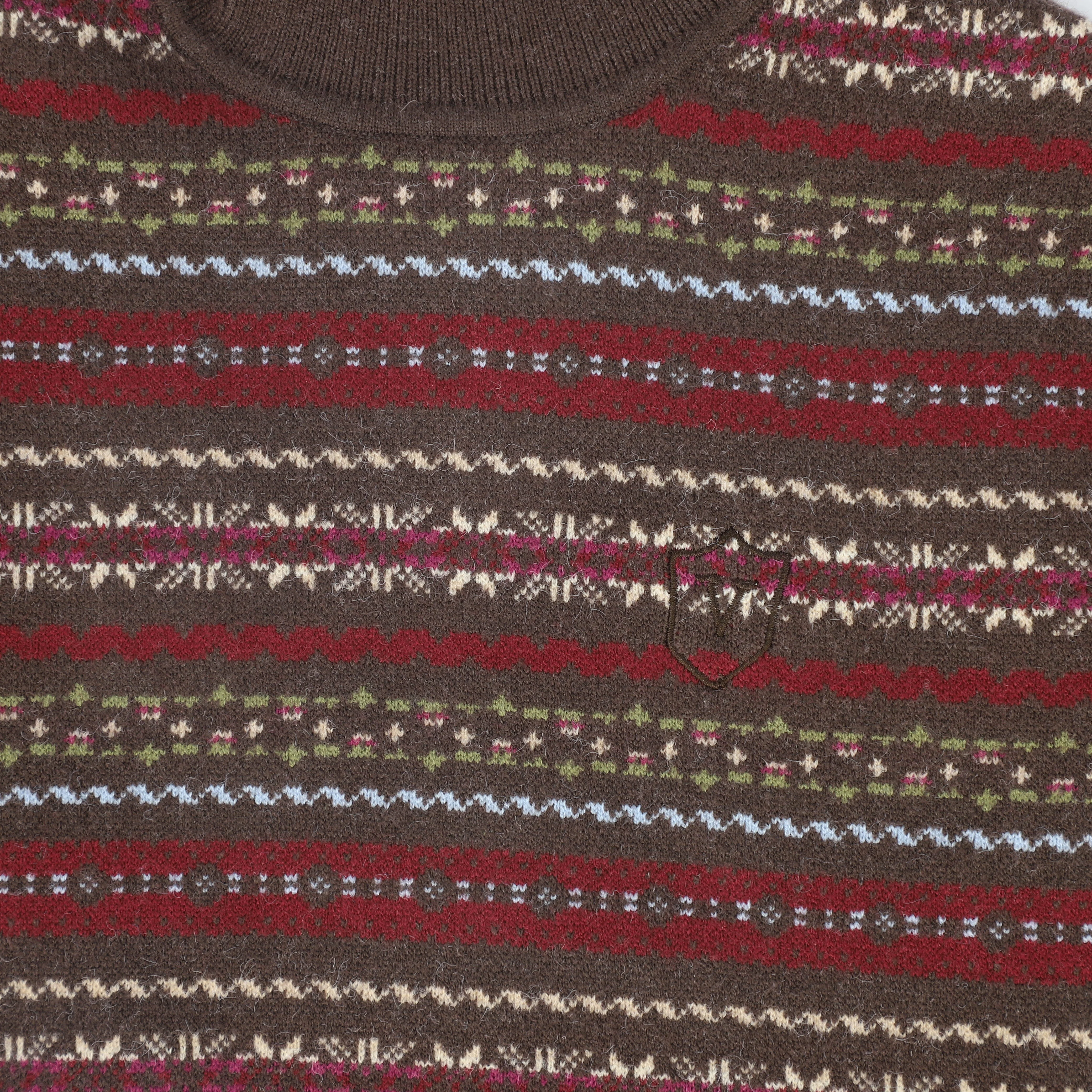 Valentina Fair Isle Turtleneck - Brown - Image 2