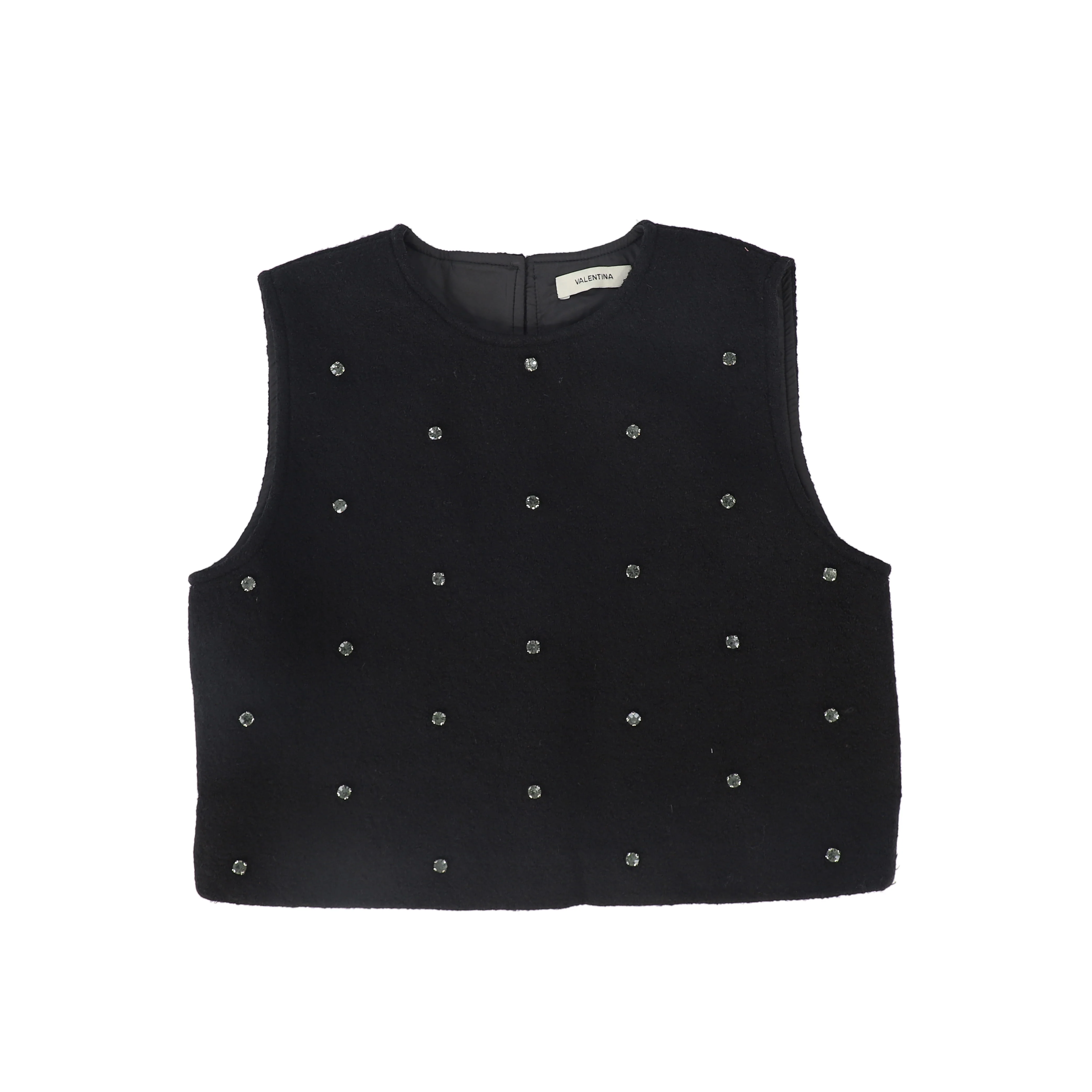 Valentina Jewel Wool Vest And Midi Skirt Set - Black - Image 2
