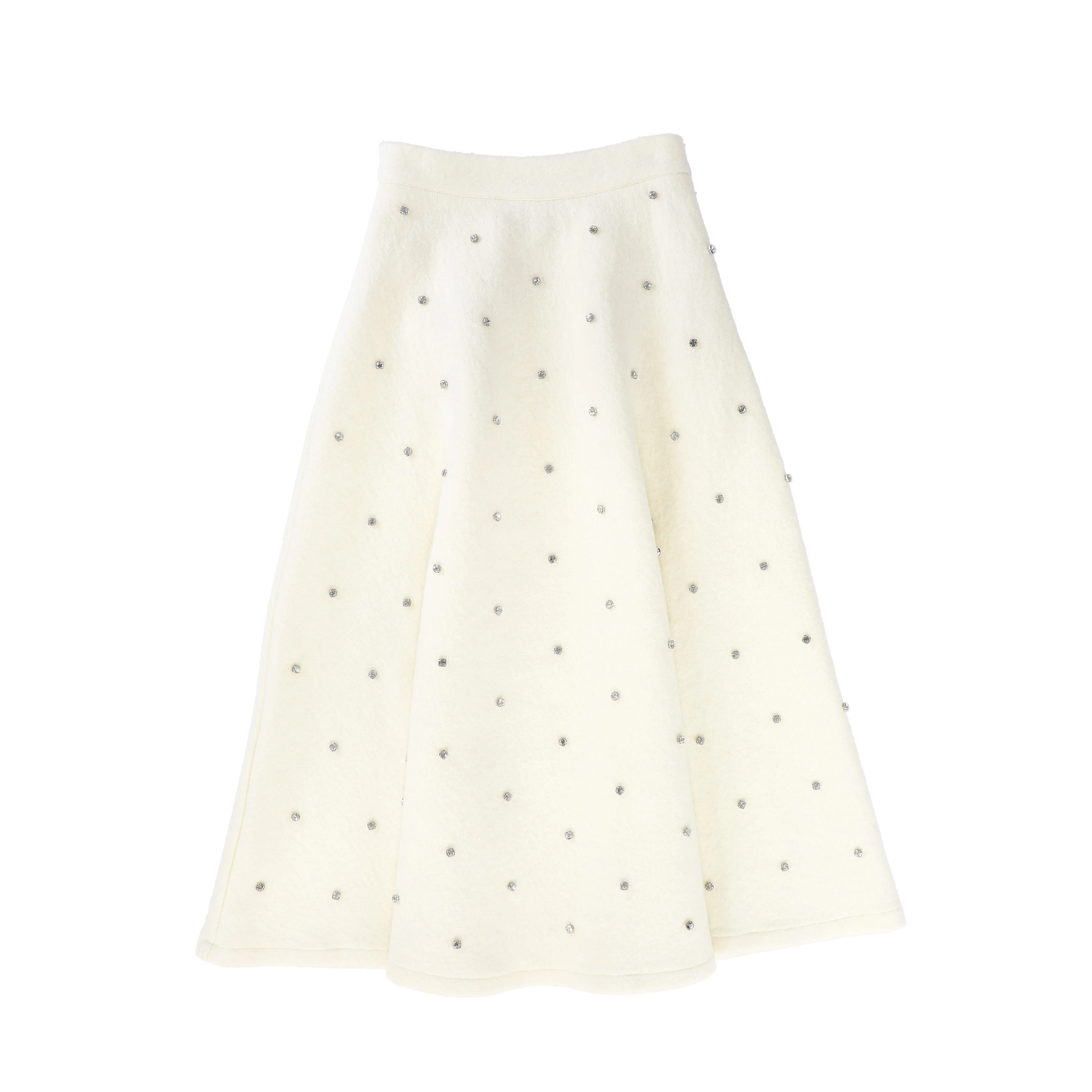 Valentina Jewel Wool Vest And Midi Skirt Set - Ivory - Image 4