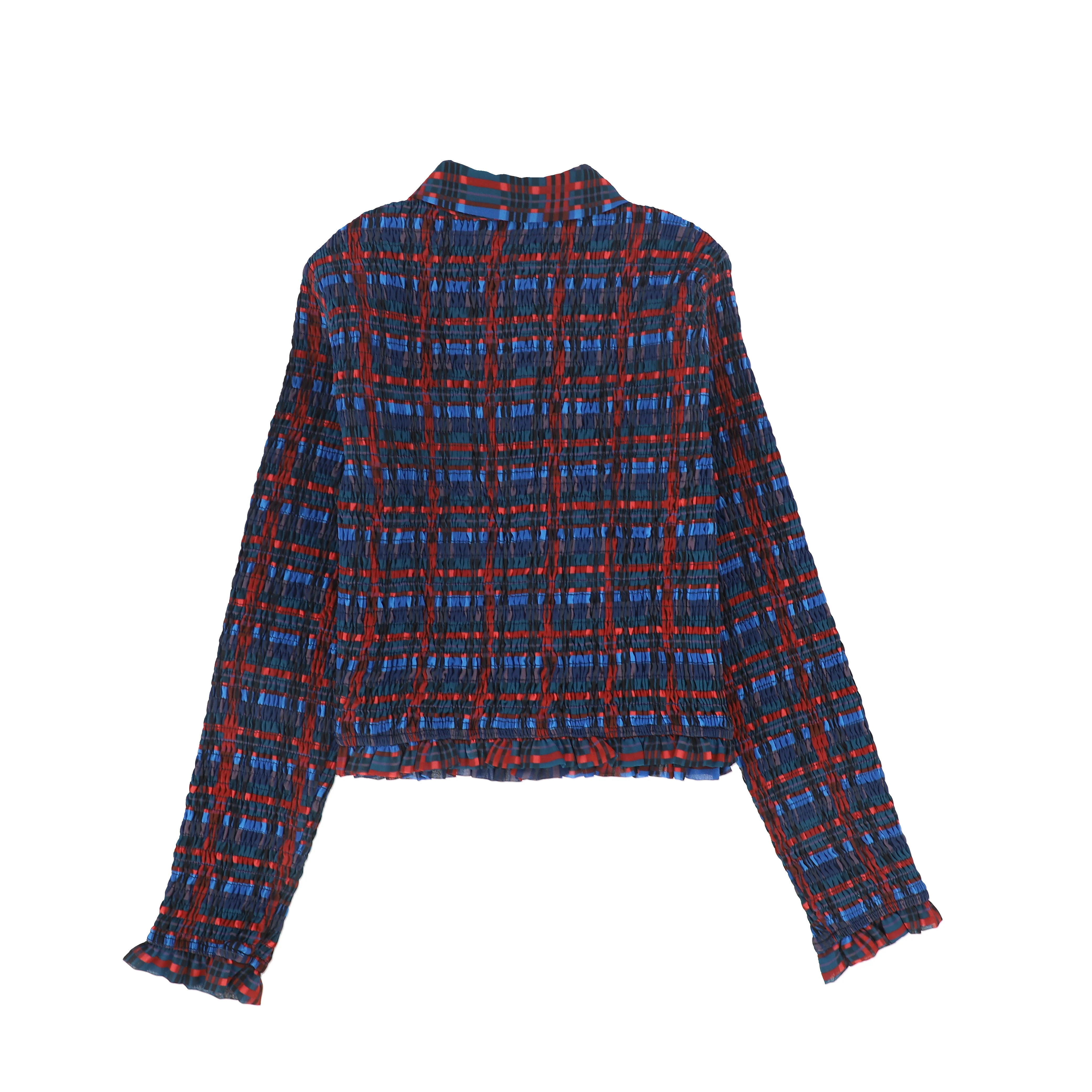 Valentina Plaid Smocked Blouse And Maxi Skirt Set - Image 3