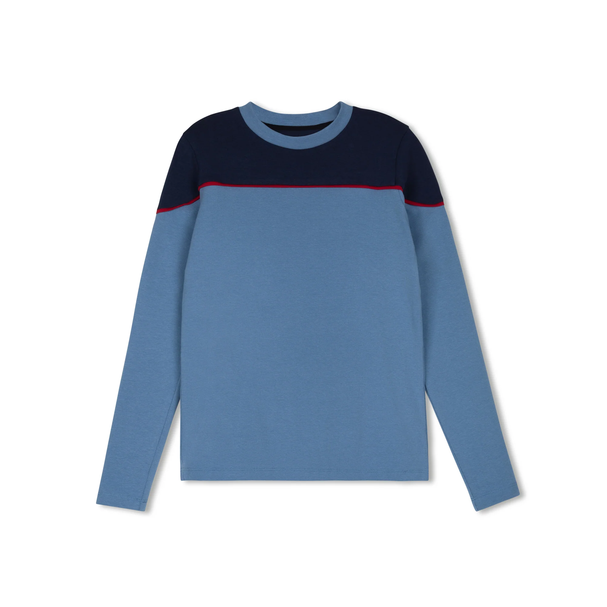 Velvette Label Blue With Red Stripe Tee