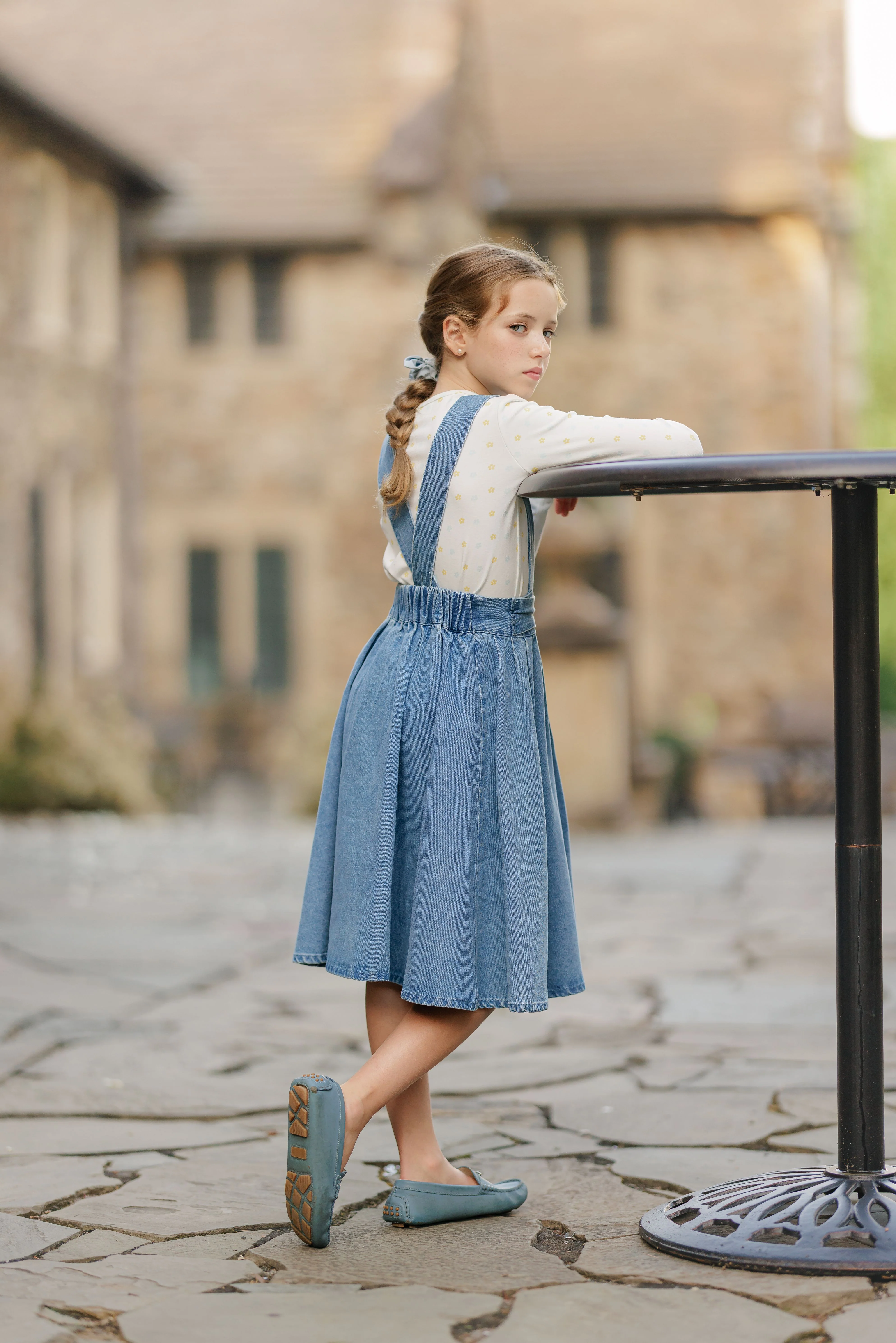 Velvette Label Denim Belted Pinafore - Image 3