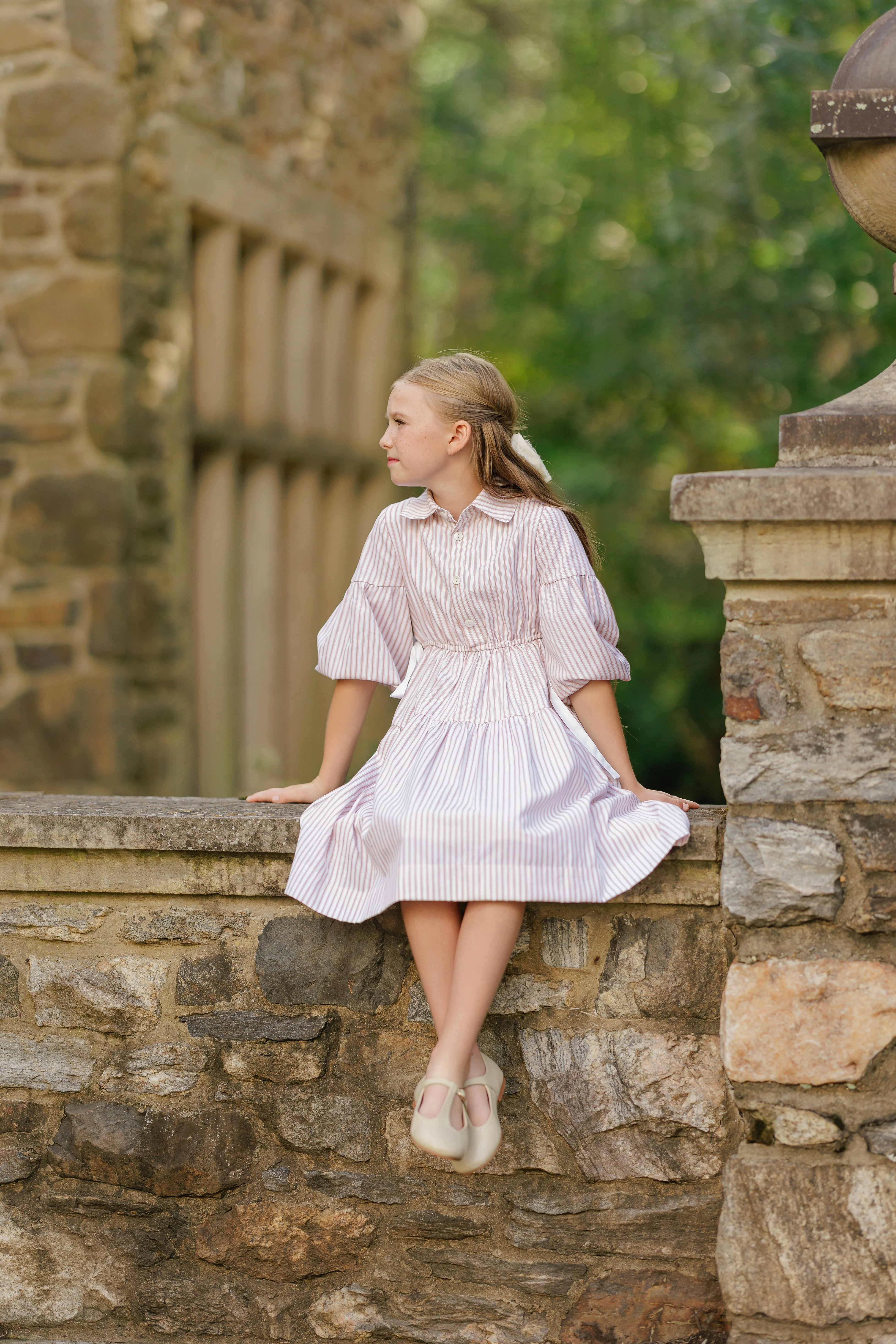 Velvette Label Pink Stripe Waisted Dress - Image 3