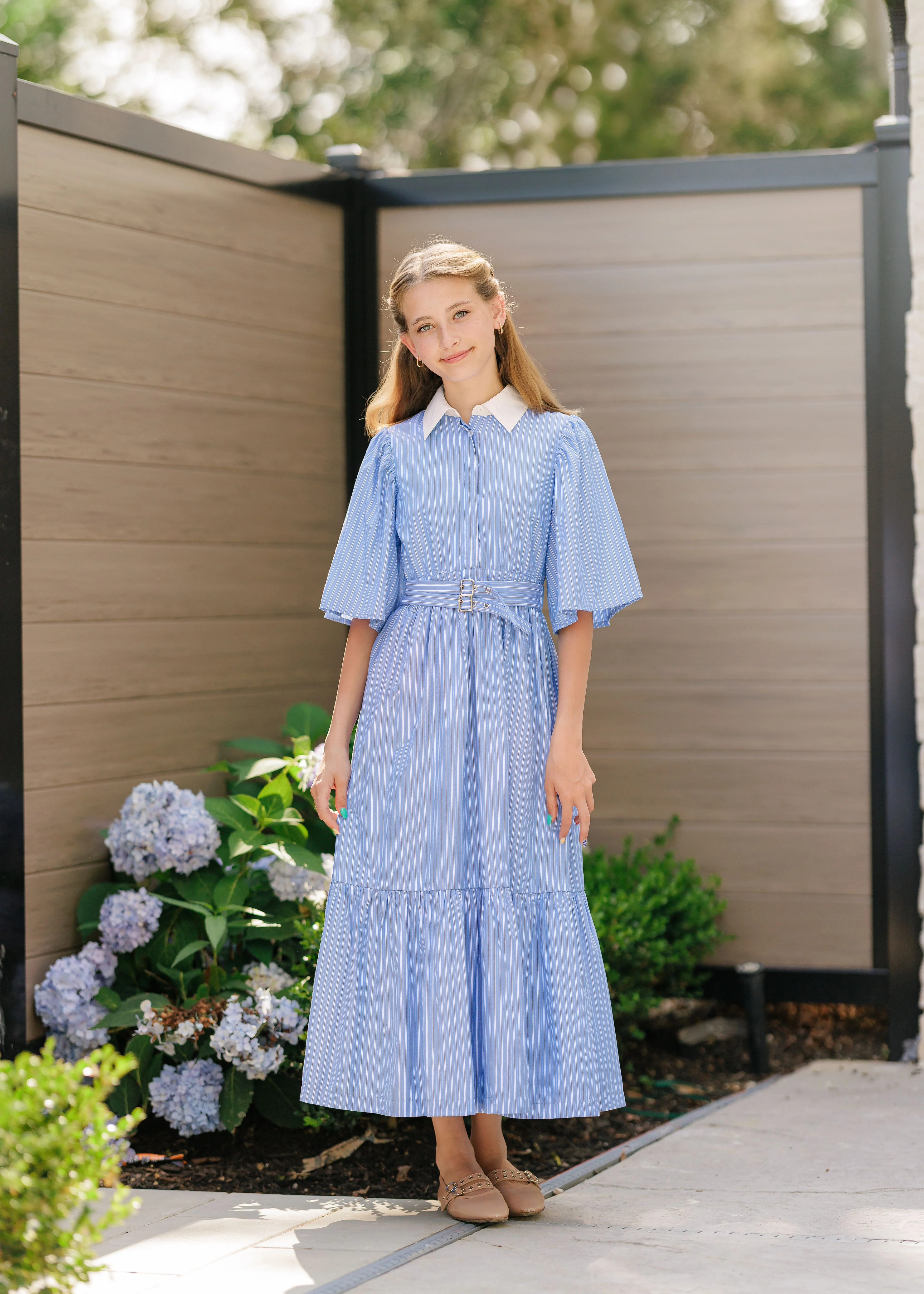 Velvette Label Striped Belted Midi - Image 2