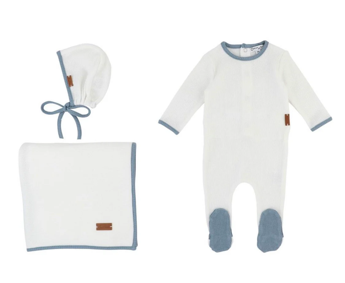 White/Blue Waffle Set