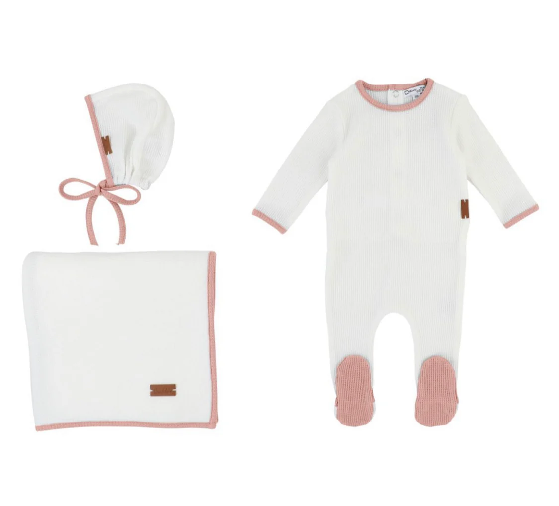 White/Pink Waffle Set