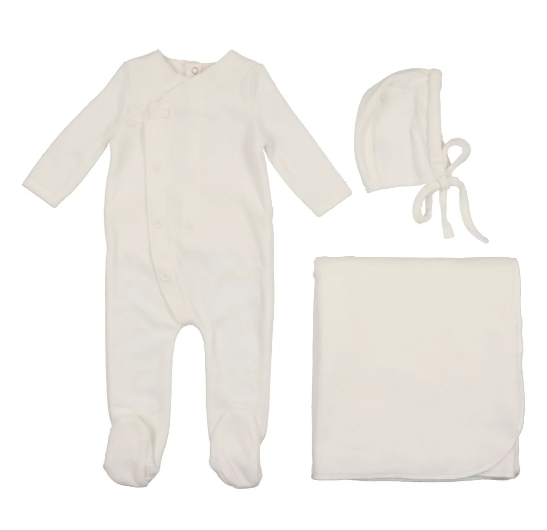 White Velour Kimono Set