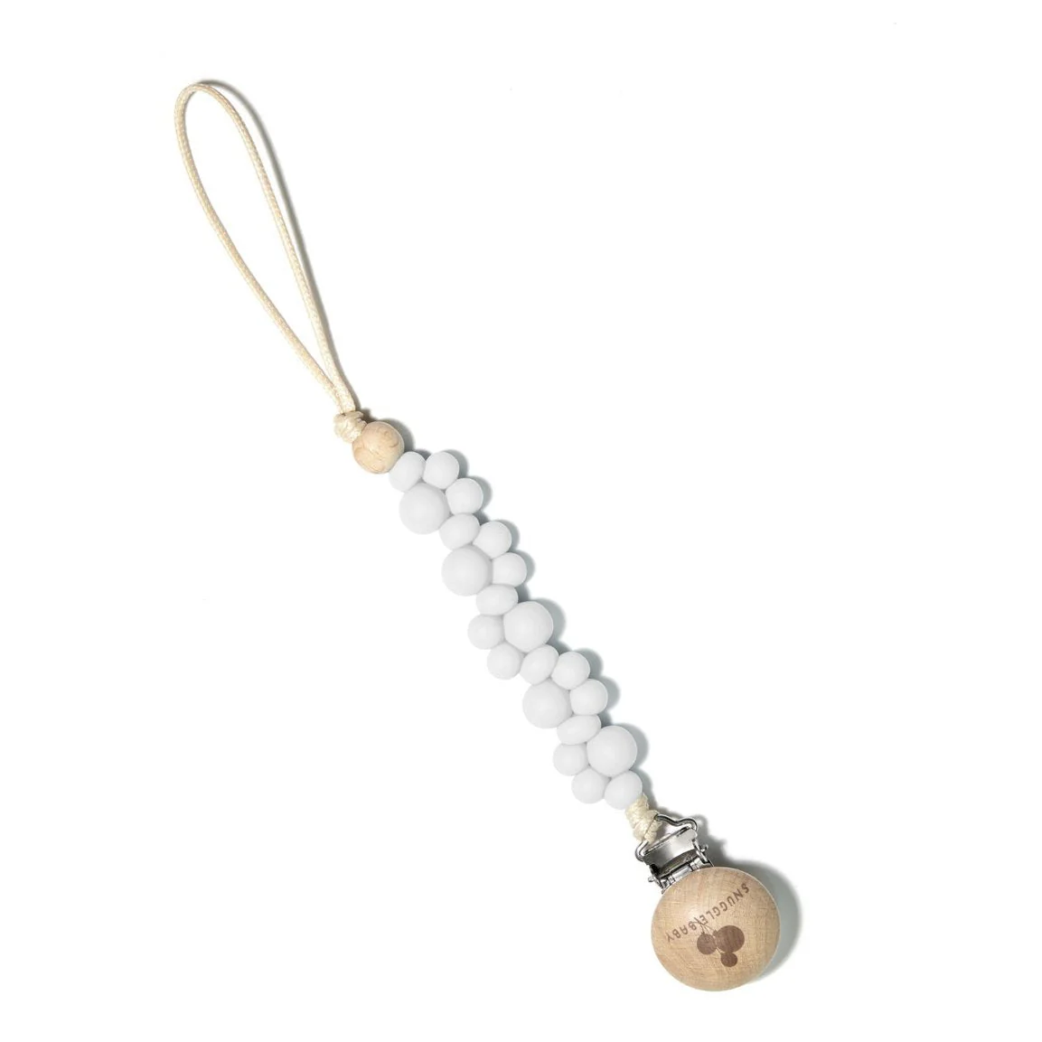 Winter White Bubble Pacifier Clip