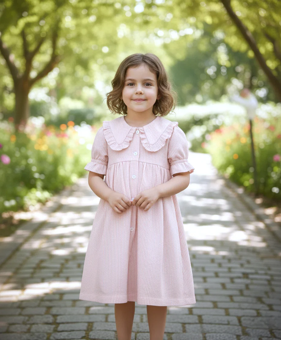 Yo Baby Stripe Dress/Baby 2pc - Soft Pink